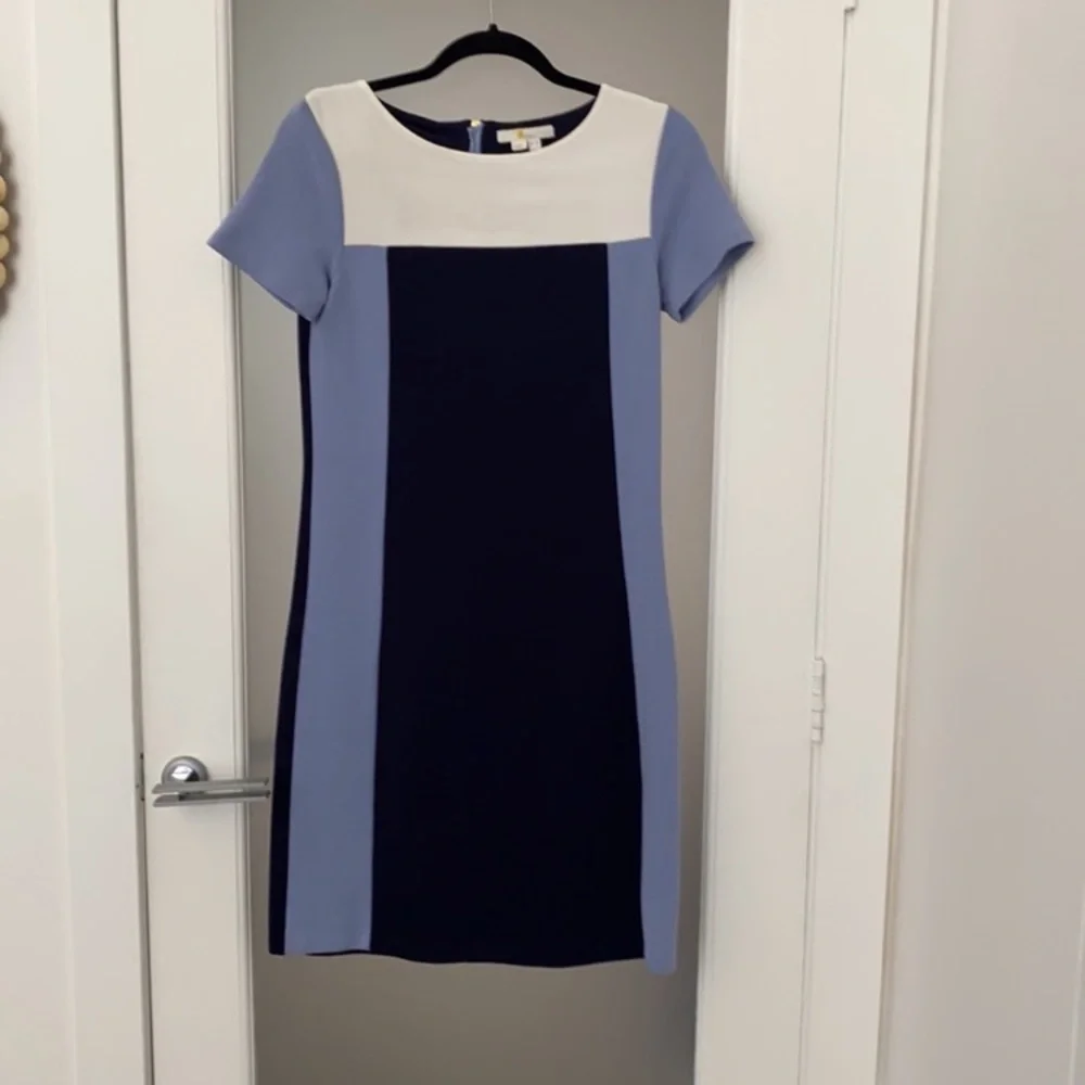 Boden dress color block midi casual career blue white size 4R - Picture 3 of 15